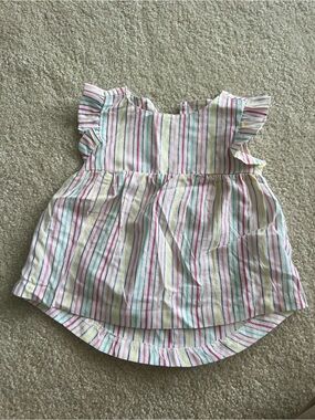 Lightning Bug Girls' Striped Ruffle-Sleeve Top - 18M
